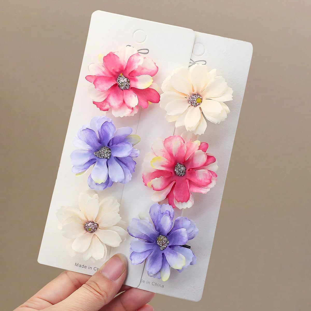 6 pièces Jolies barrettes à cheveux en tissu de marguerite pour filles, accessoires de cheveux d'été pour embellir quotidiennement