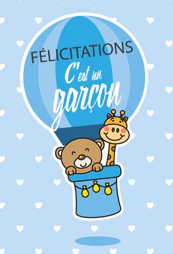 Carte cadeau : Félicitations c'est un Garçon #CC_FELICITATIONSGARCON1-5